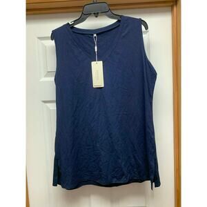 Sampeel Navy Sleeveless V Neck Top XL NWT Casual Basic Tank